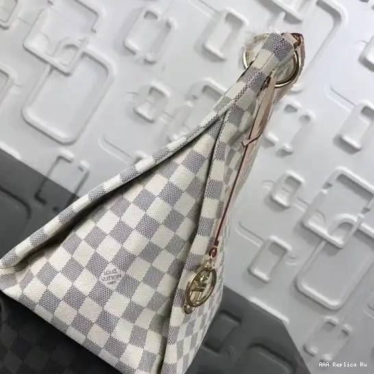AAA Pruses Bags BAG DAMIER MM LOUIS AZUR ARTSY VUITTON 0623